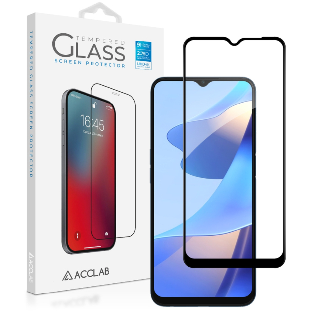 Скло захисне ACCLAB Full Glue Oppo A16 Black (1283126522024) - зображення 1