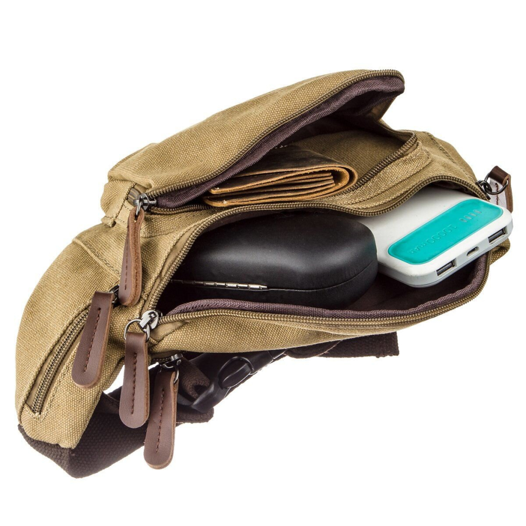 Сумка Vintage Поясна текстильна Хакі (20175) - зображення 5