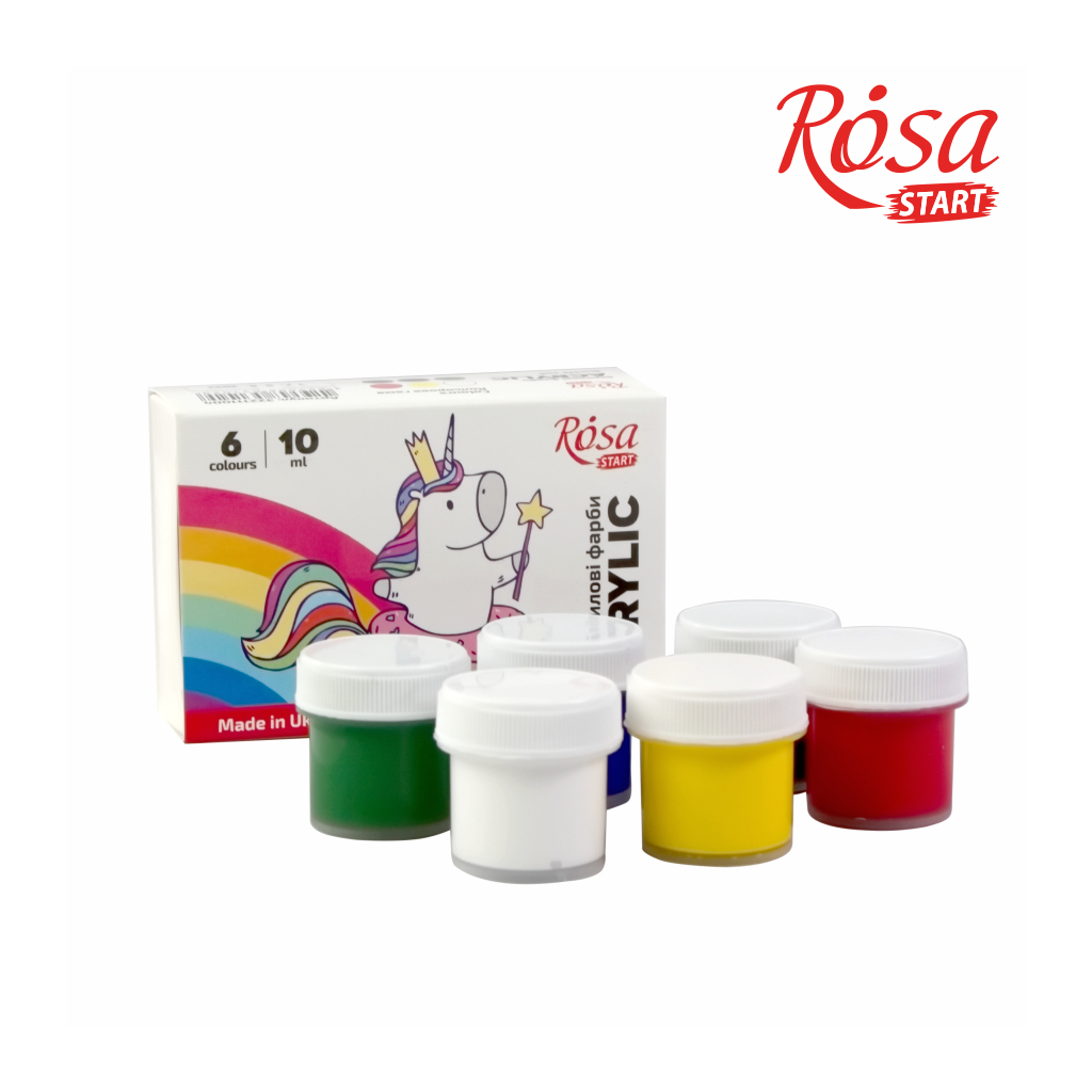 Акрилові фарби Rosa START Unicorn 6 x10 мл (4823098531029) - зображення 3