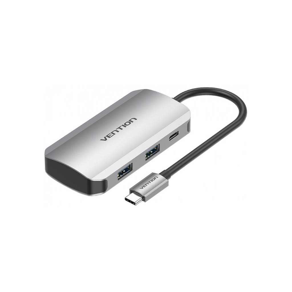 Концентратор Vention USB3.1 Type-C --> USB 3.0x4/PD 100W Hub 5-in-1 (TNBHB) - зображення 1