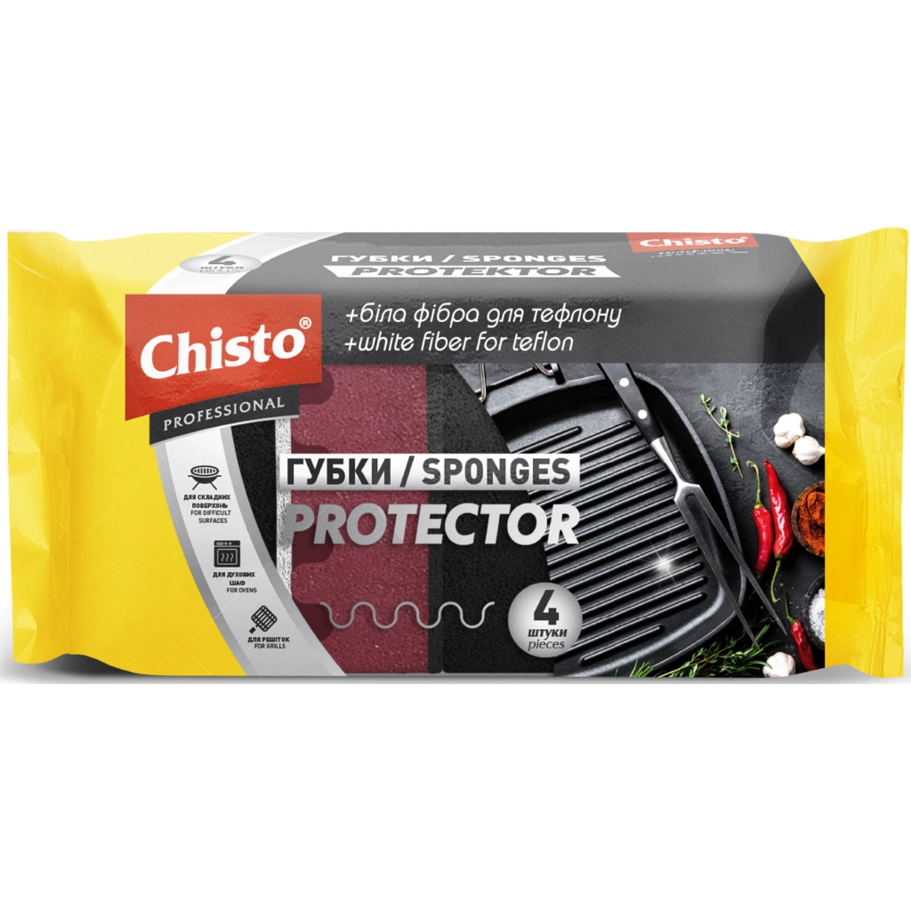 Губки кухонні Chisto Protector 4 шт. (4823098414773) - изображение 1