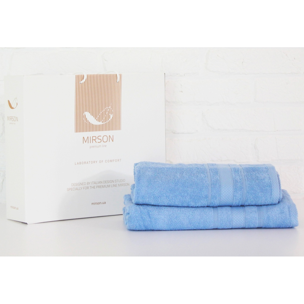Рушник MirSon набір банних 5072 Elite SoftNess Cornflower 50х90, 70х140 (2200003183108) - изображение 1