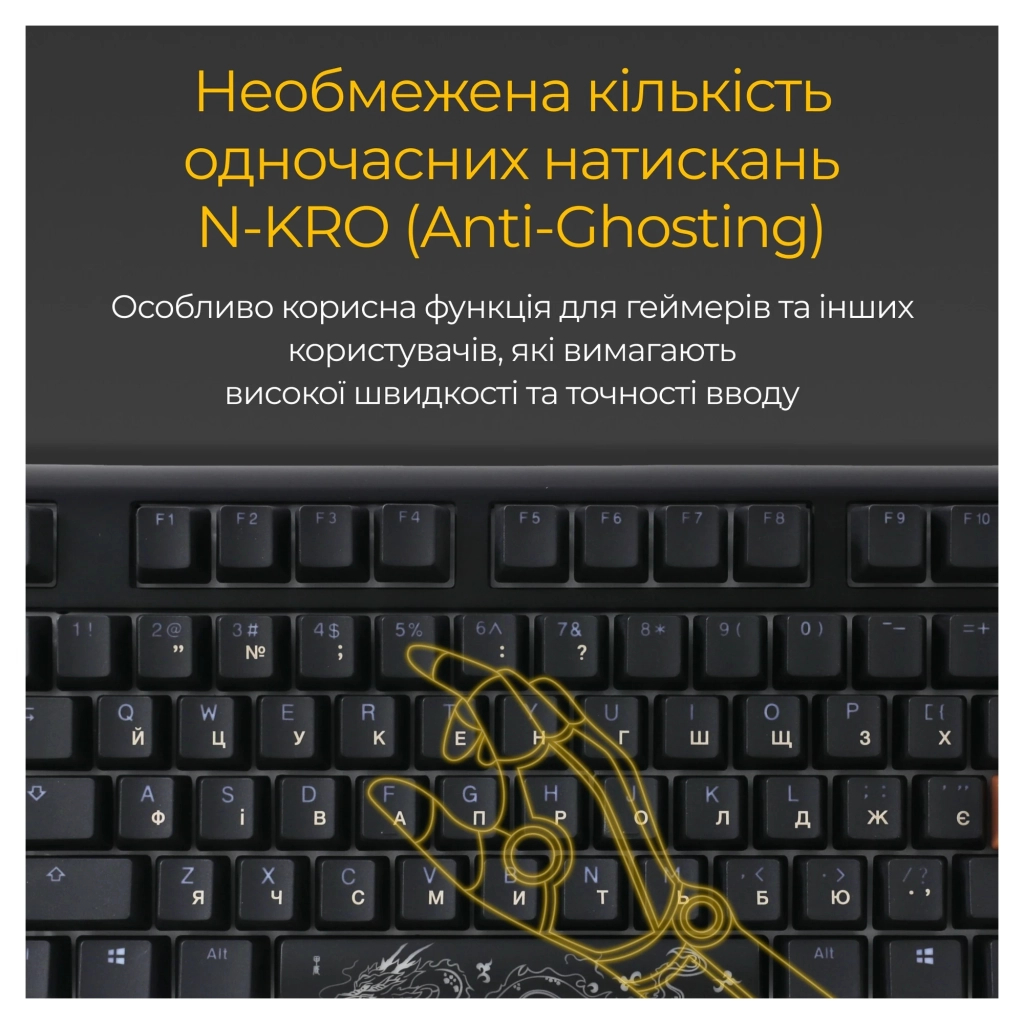 Клавіатура Ducky One 3 TKL Cherry MX Brown RGB UA USB Black (DKON2187ST-BUAPXCLAWSC1) - зображення 9