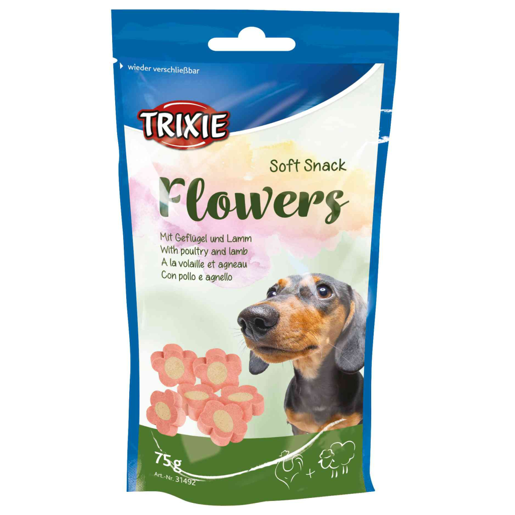 Ласощі для собак Trixie "Flowers" 75 г (курка та ягня) (4011905314921) - зображення 1