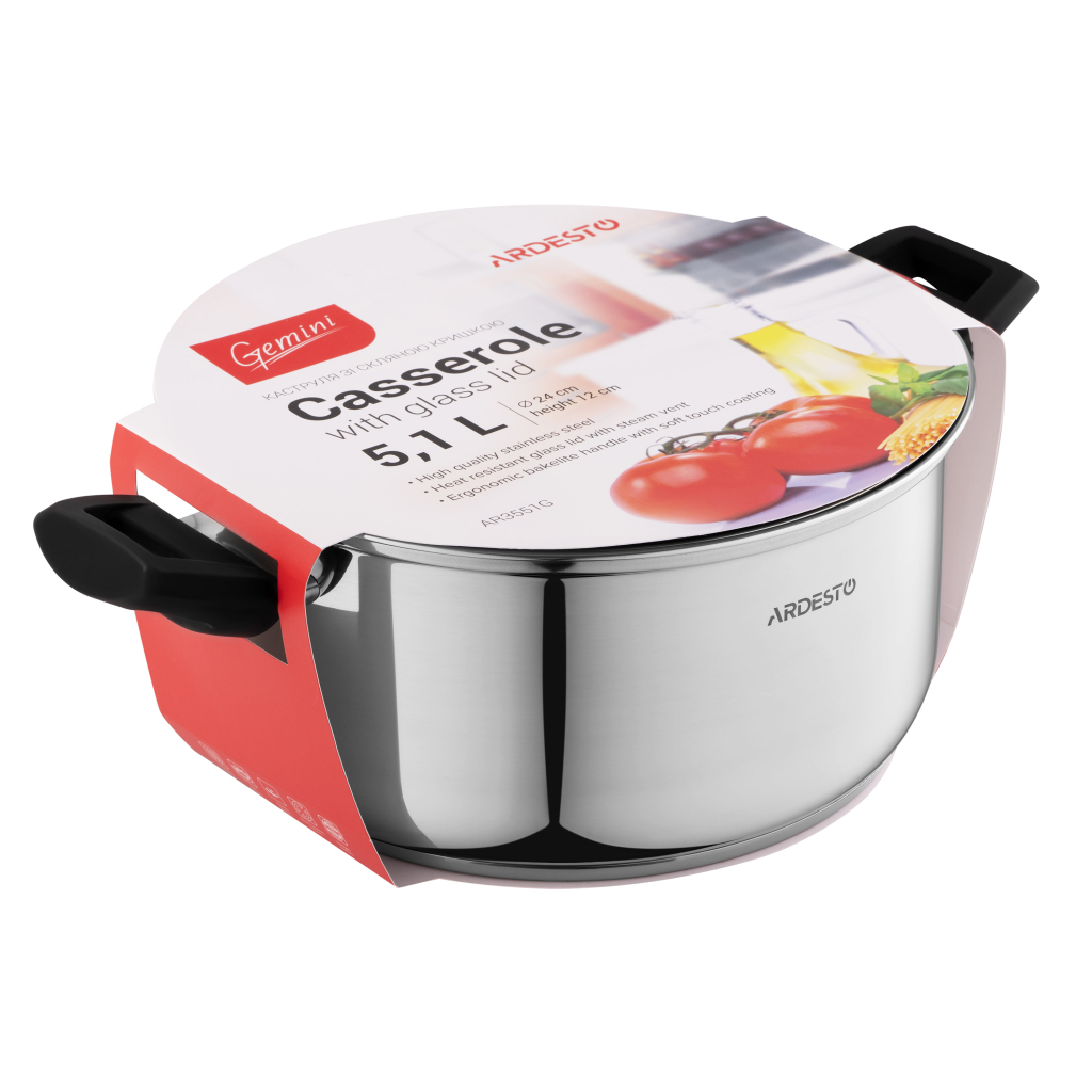 Каструля Ardesto Gemini з бакелітовими ручками 5,1 л (AR3551G) - зображення 4