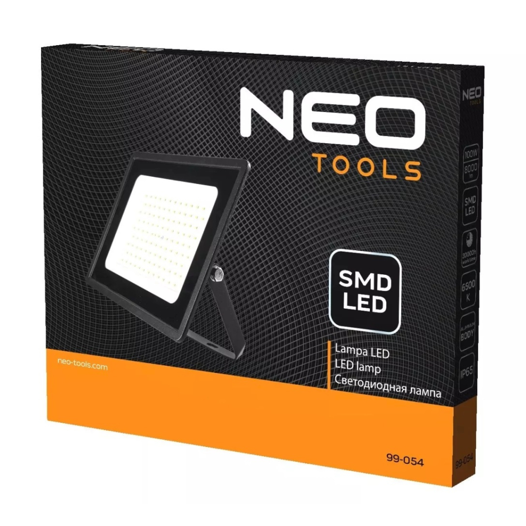 Прожектор Neo Tools алюміній, 220 В, 100Вт, 8000 люмен, SMD LED, кабель 0.3 м бе (99-054) - зображення 3