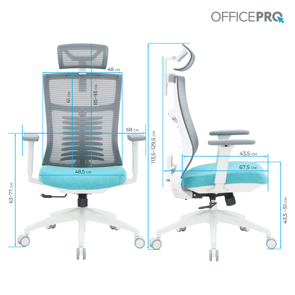 Офісне крісло OfficePro Balance OC550-W-DG-BL (OC550-W-DG-BL) - зображення 12