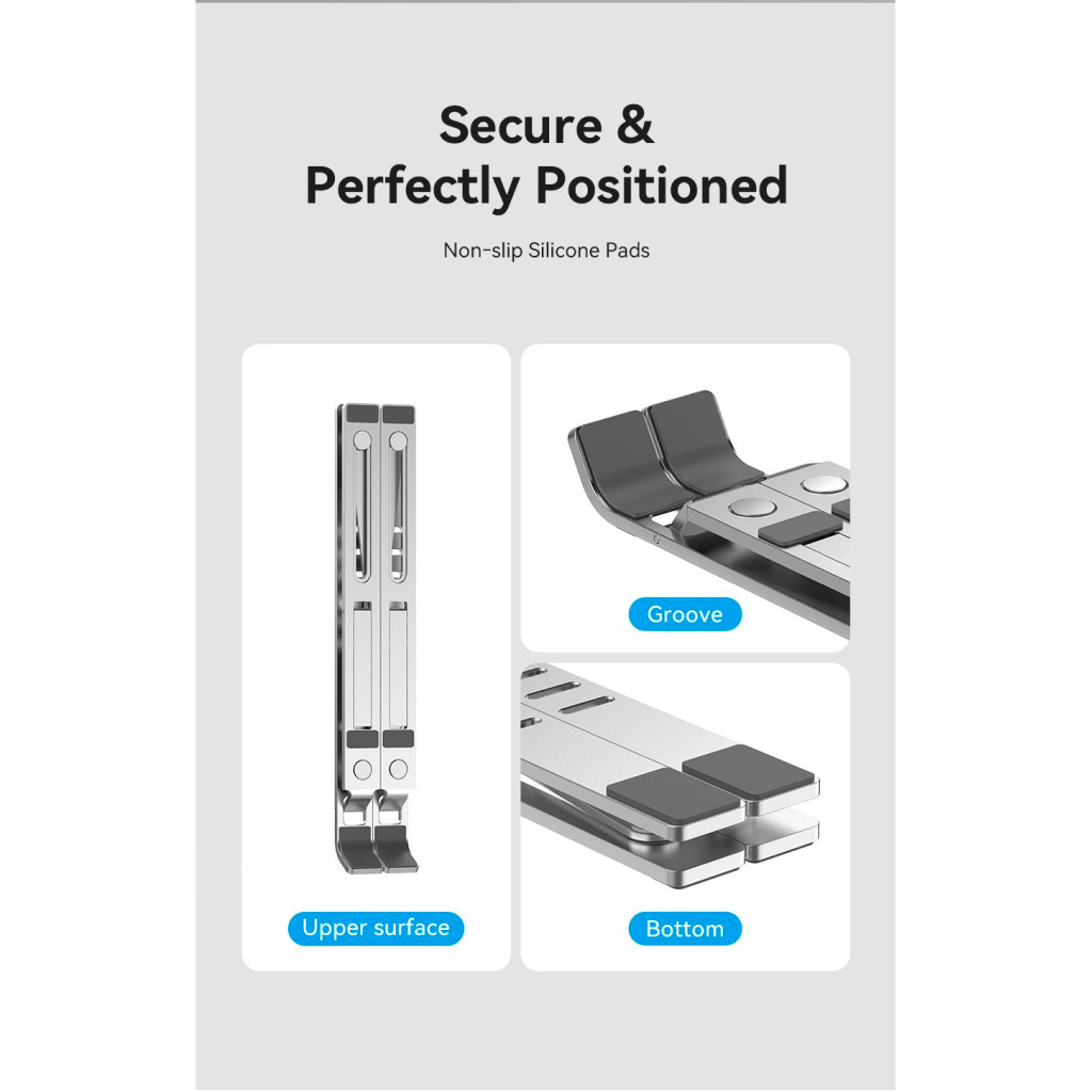 Підставка до ноутбука Vention Laptop X-type Stand Silver Aluminum Alloy (KDMI0) - зображення 8