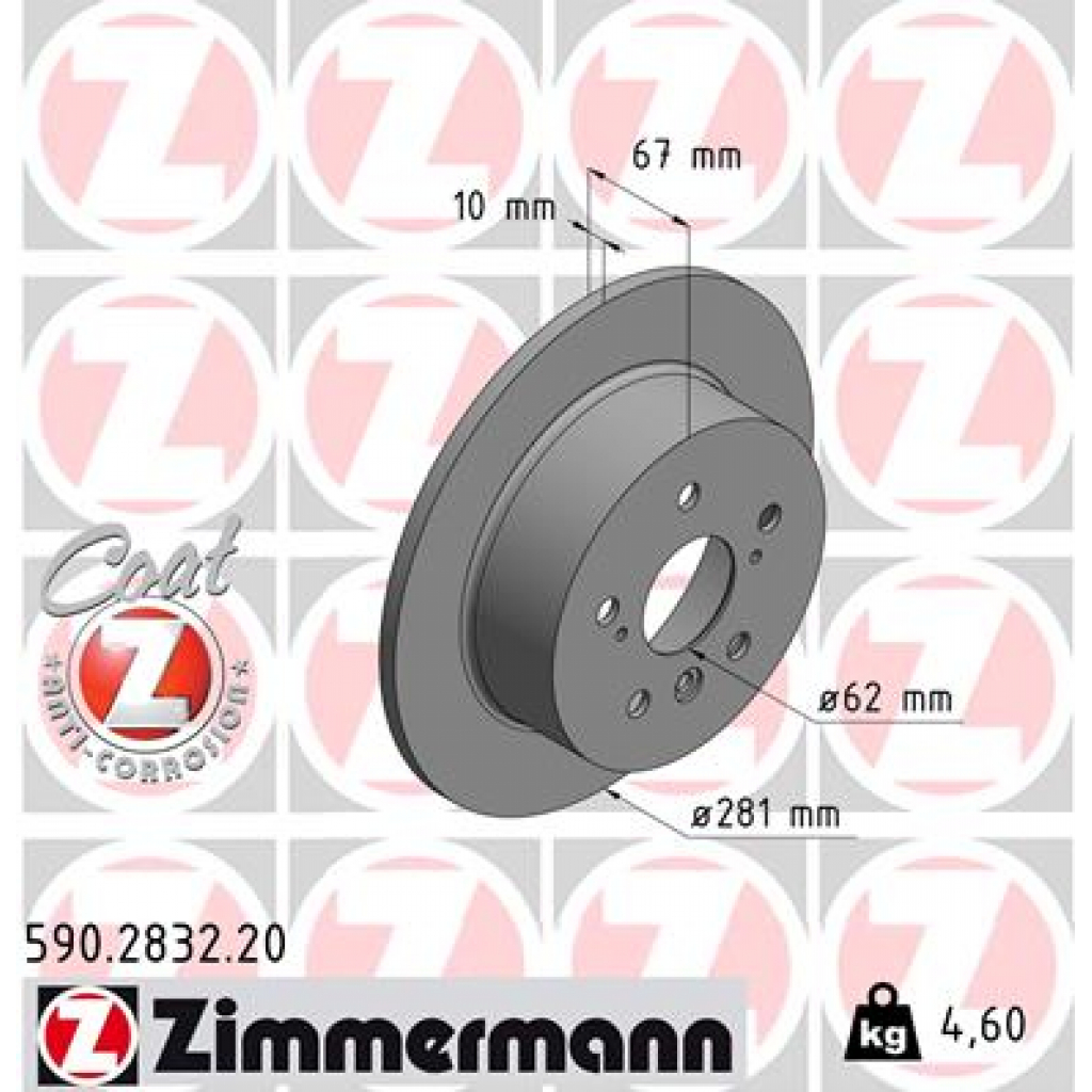 Гальмівний диск ZIMMERMANN 590.2832.20 - зображення 1