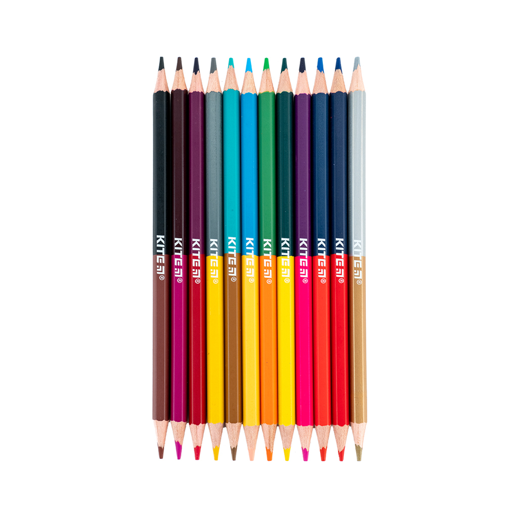 Олівці кольорові Kite Classic двосторонні, 12 кольорів (K-054) - зображення 3