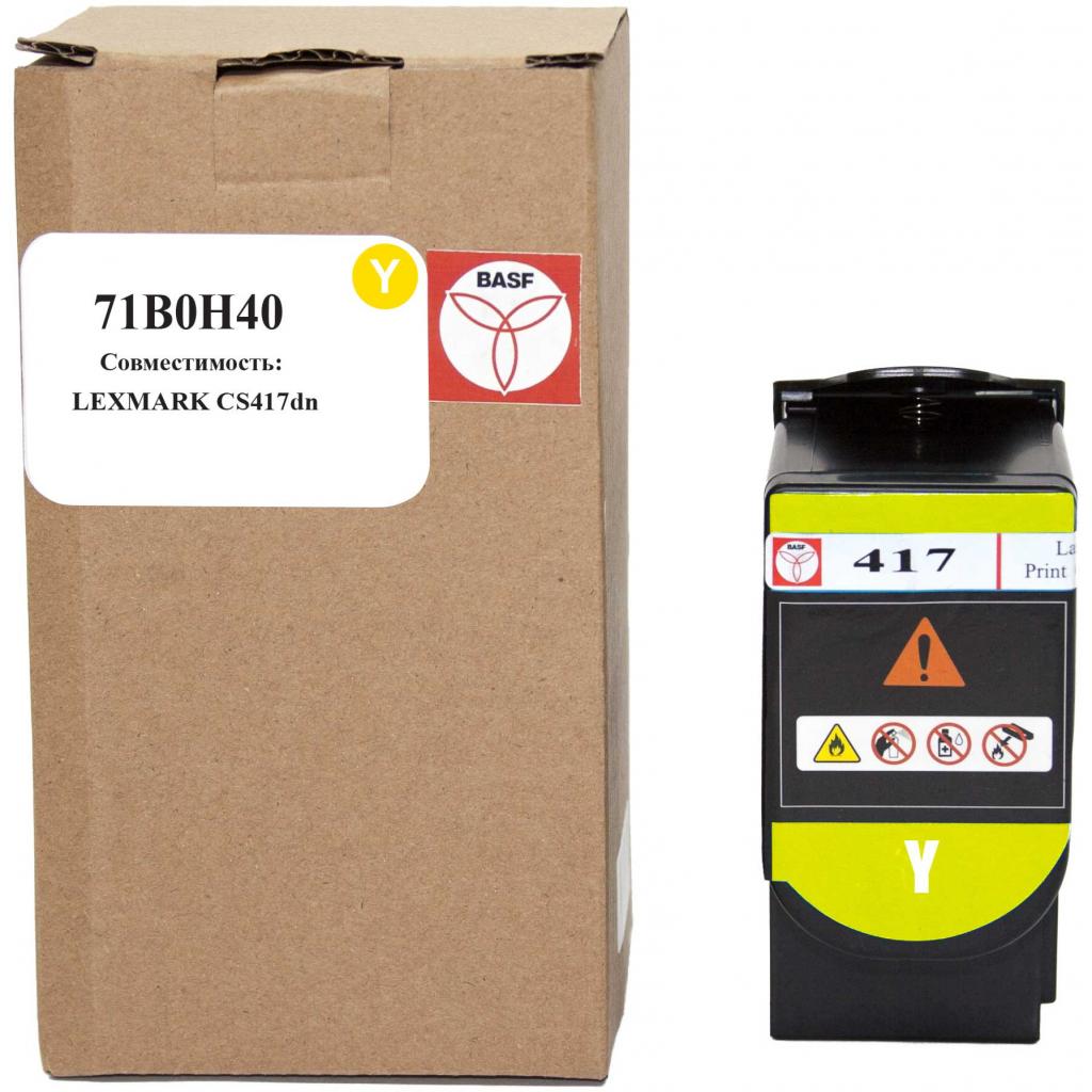 Тонер-картридж BASF Lexmark CS417dn 71B0H40 Yellow (BASF-KT-71B0H40) - зображення 1