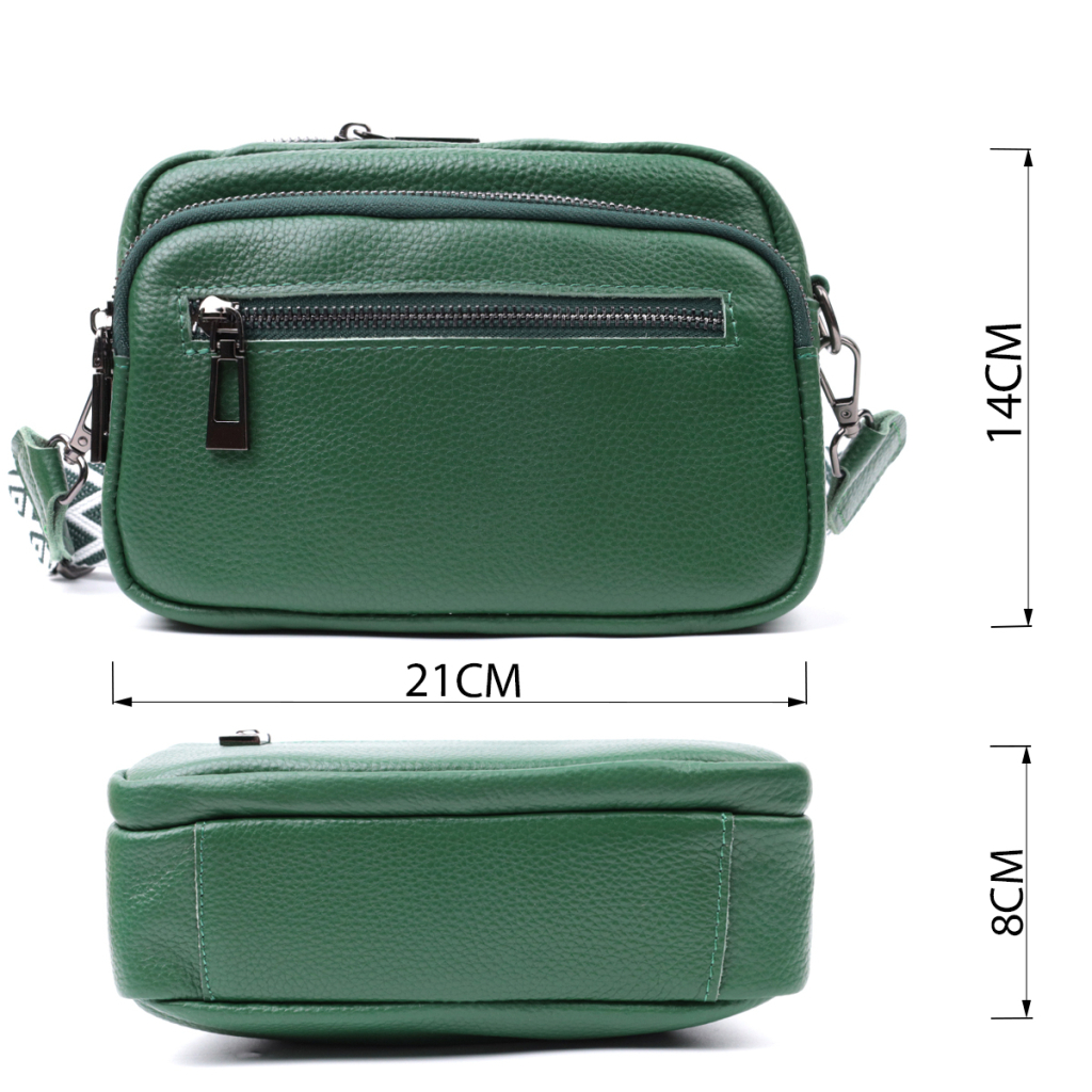 Сумка Vintage З натуральної шкіри Зелена (22639) - зображення 3