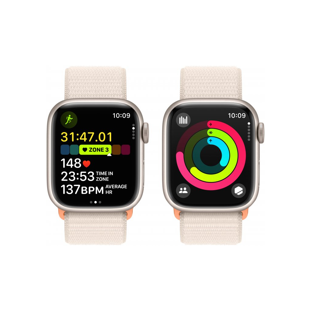 Смарт-годинник Apple Watch Series 9 GPS 41mm Starlight Aluminium Case with Starlight Sport Loop (MR8V3QP/A) - зображення 8