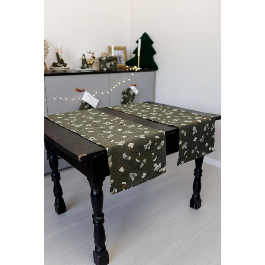 Доріжка на стіл Прованс Шапочки на зеленому 40х180 см (036826) - зображення 6