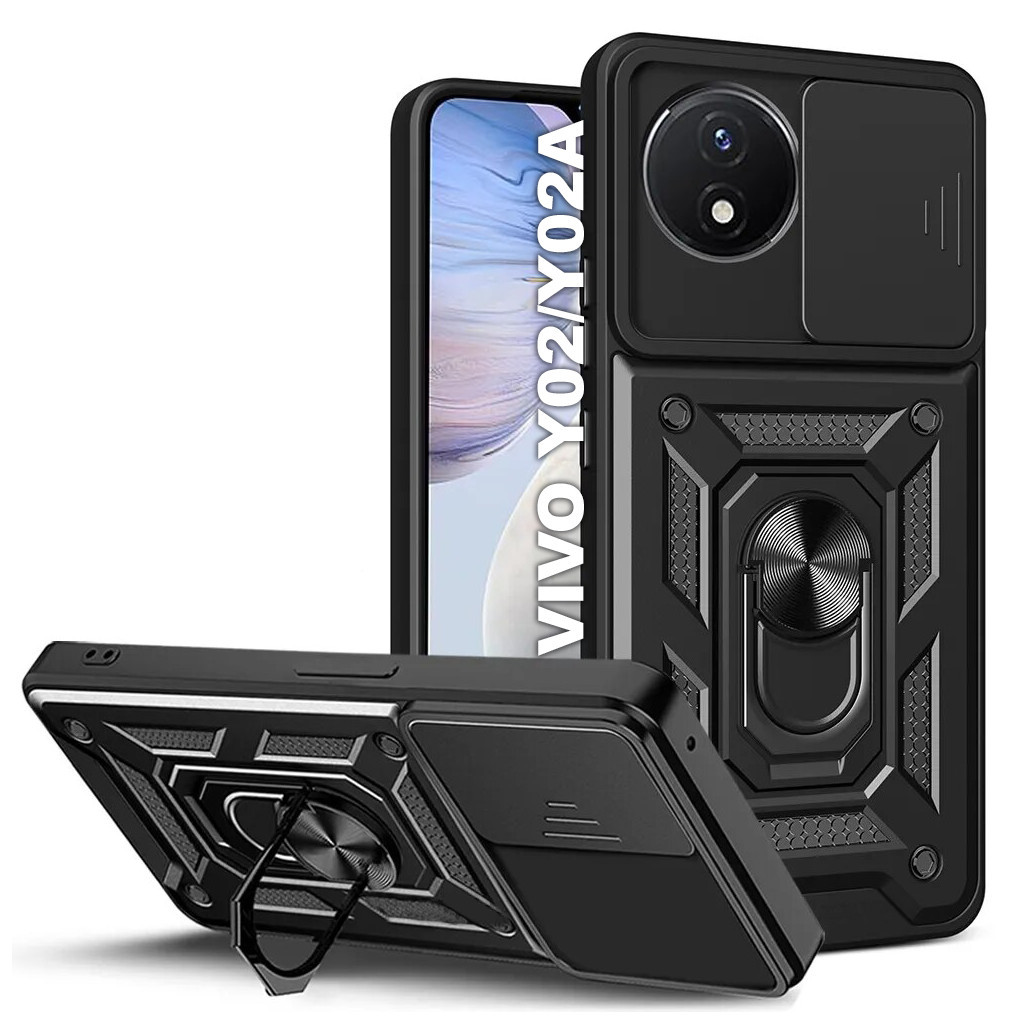 Чохол до мобільного телефона BeCover Military Vivo Y02/Y02A Black (710026) - зображення 1