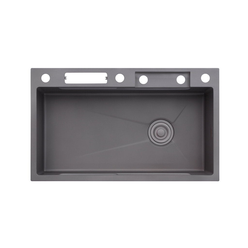 Мийка кухонна Kroner Schwarze-SET7545NGPVD (CV033806) - зображення 1
