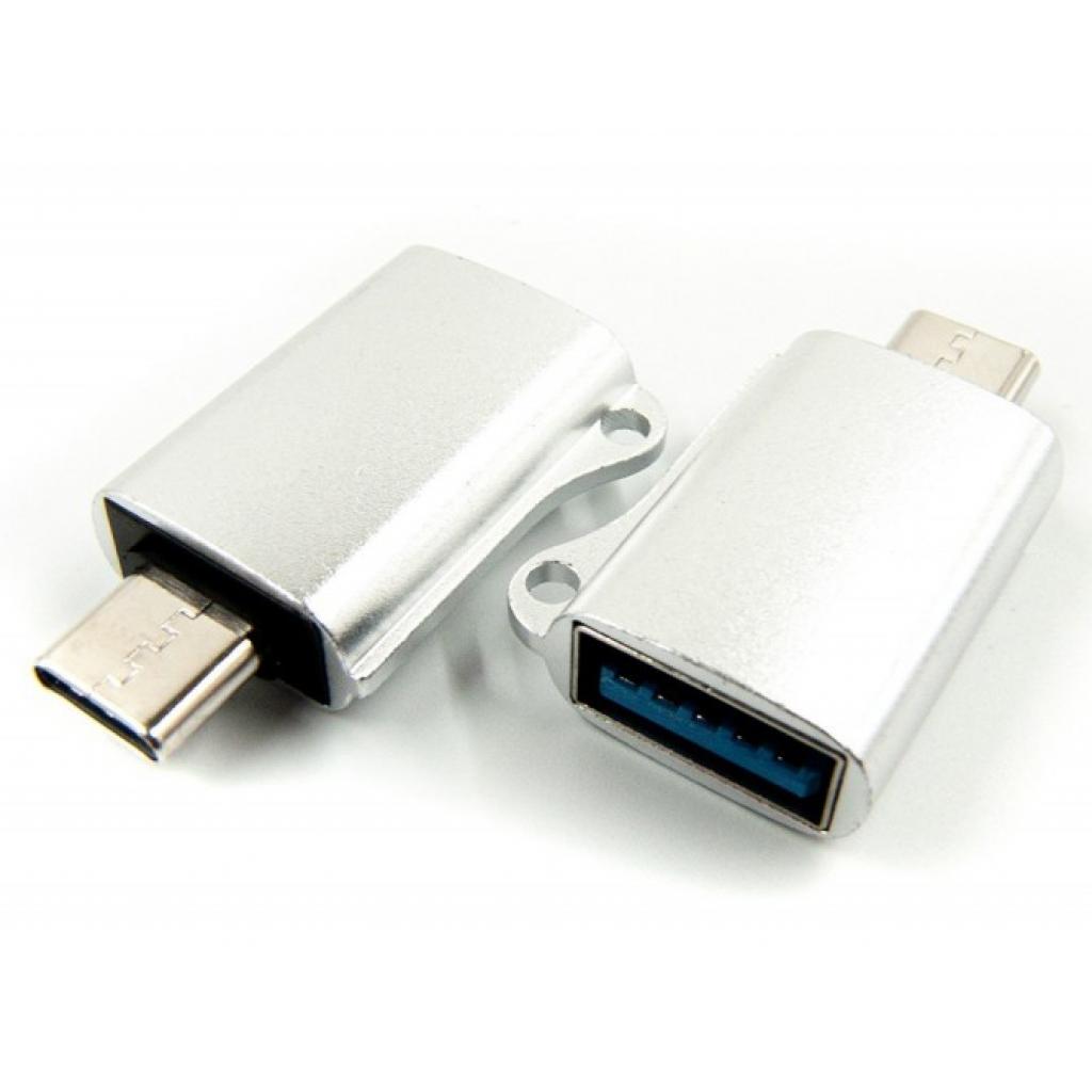 Перехідник OTG USB 2.0 AF to USB-C grey Dengos (ADP-019) - зображення 2