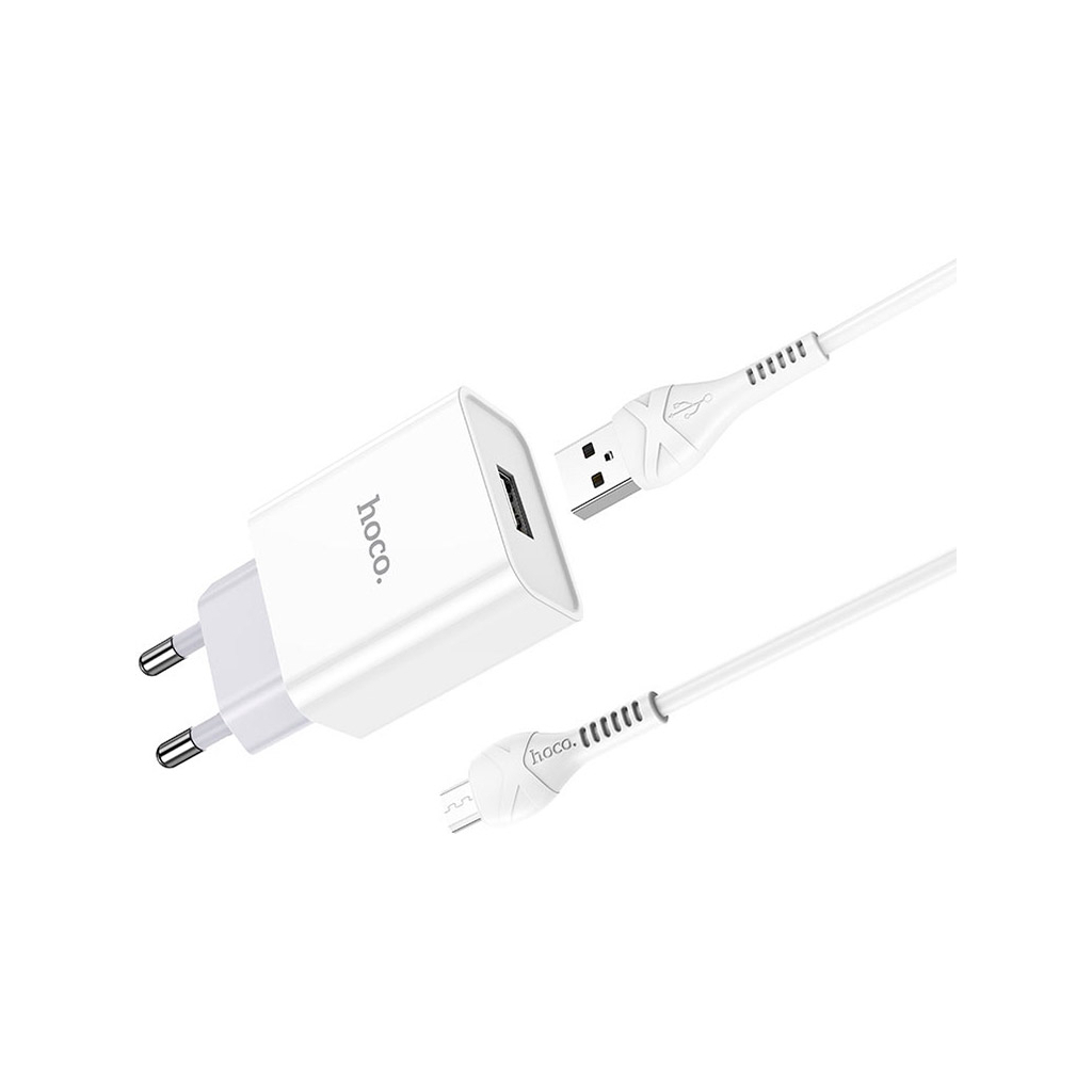 Зарядний пристрій HOCO C81A Asombroso USB + cable Micro 5P 10.5W White (6931474727954) - зображення 3