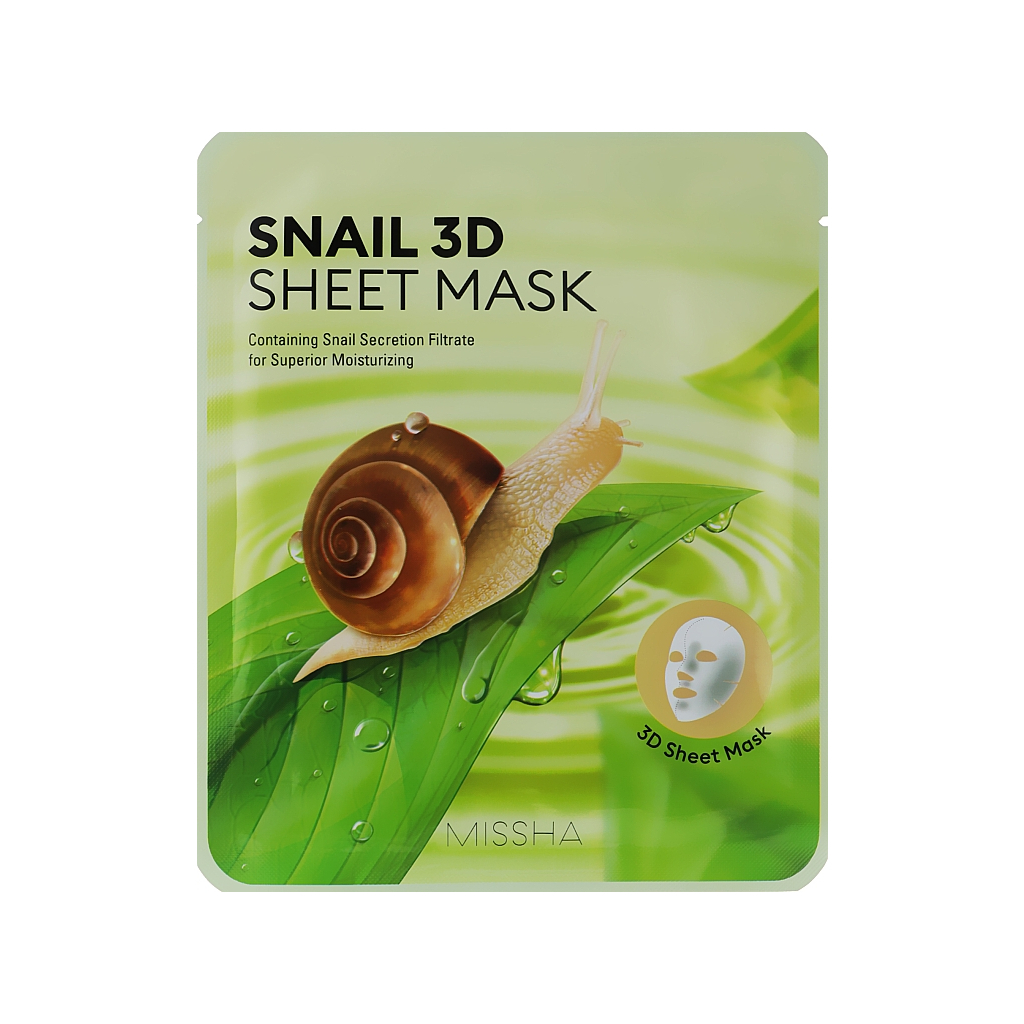 Маска для обличчя Missha Snail 3D Sheet Mask З муцином равлика 21 г (8806185723510) - зображення 1
