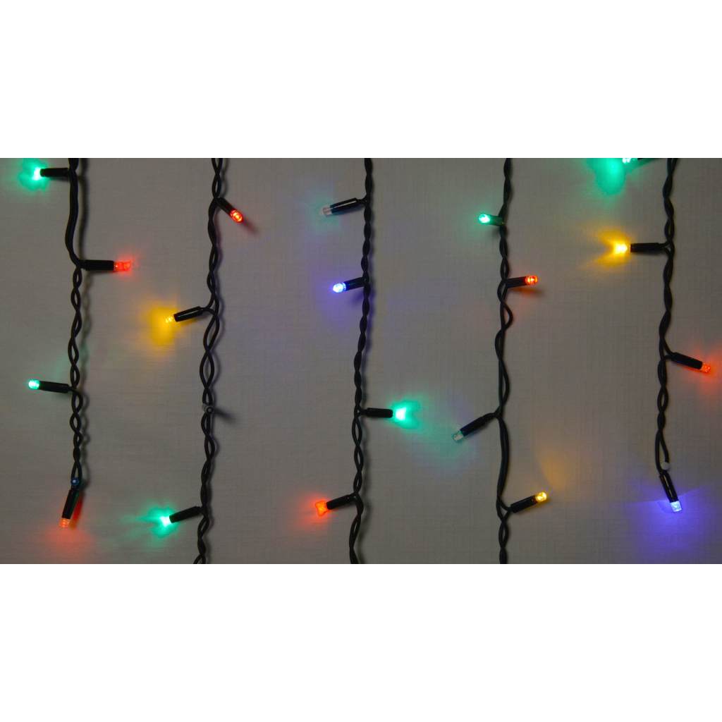 Гірлянда Delux ICICLE flash 75LED 2 х 0.7 м мульті/чорний IP44 EN (90012955) - зображення 1