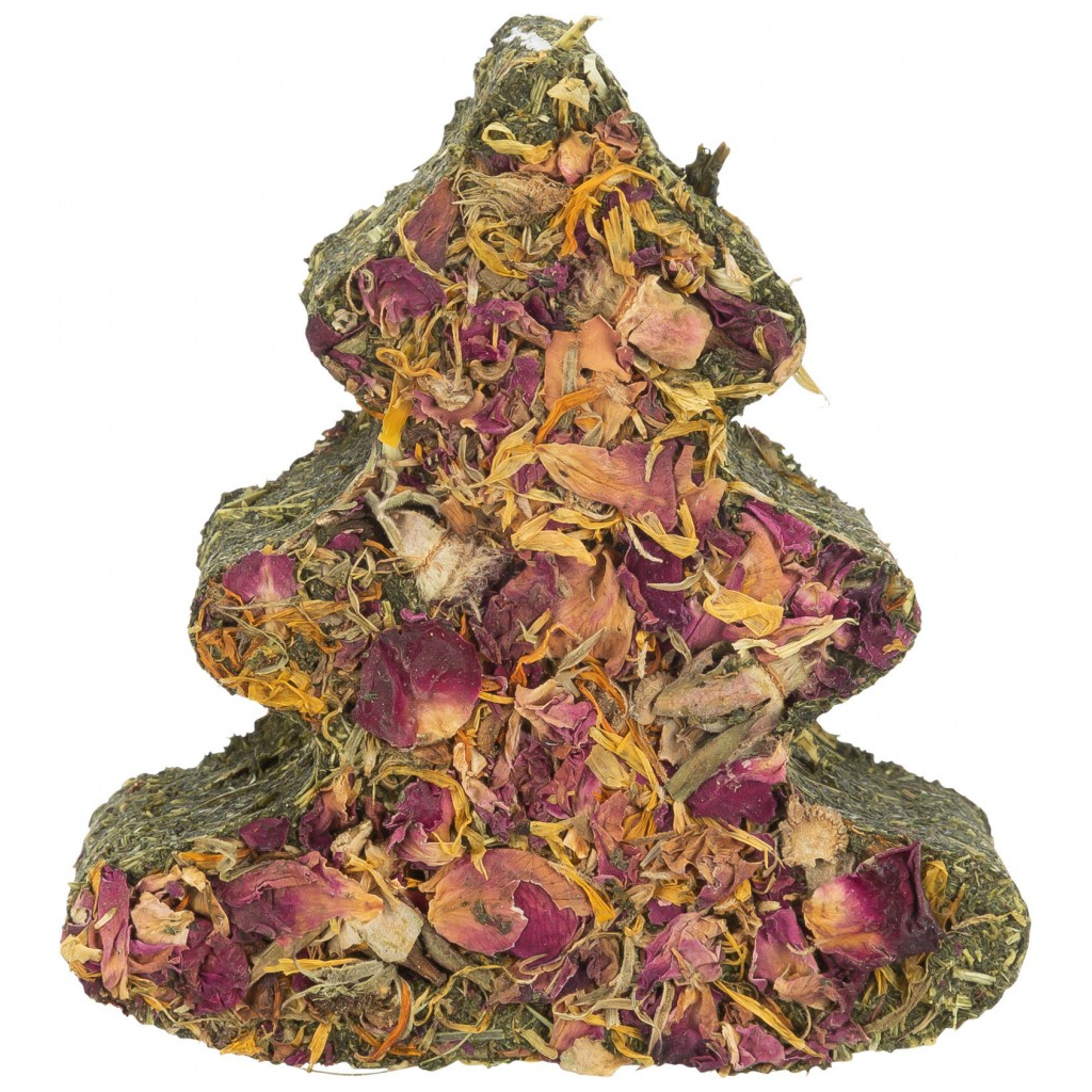 Ласощі для гризунів Trixie Різдвяна "Ялинка" морква, квіти, петрушка 90 г (4011905927824) - зображення 1