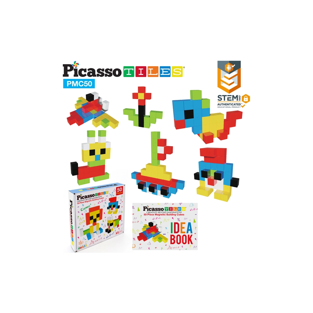 Конструктор Picasso магнітний Tiles Building Cubes 50 деталей (817338023645) - зображення 7