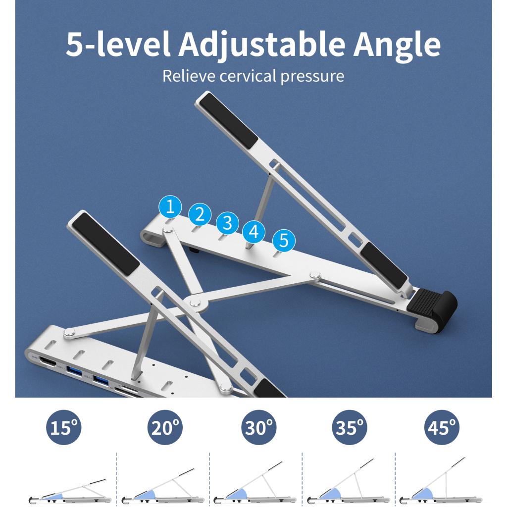 Концентратор Choetech USB-C 7-in-1 (HUB-M43-SL) - зображення 5
