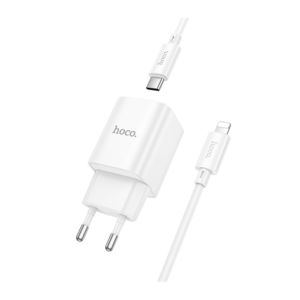 Зарядний пристрій HOCO C148A Charm USB-C PD30W + cable USB-C to Lightning White (6942007630313) - зображення 3