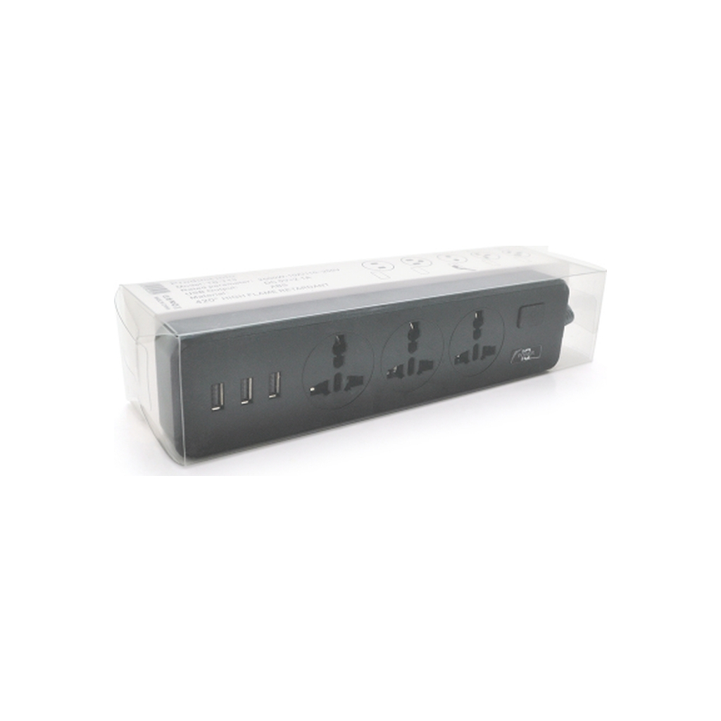 Мережевий фільтр живлення Voltronic TВ-Т13, 3 роз, 3*USB Black (ТВ-Т13-Black) - зображення 2
