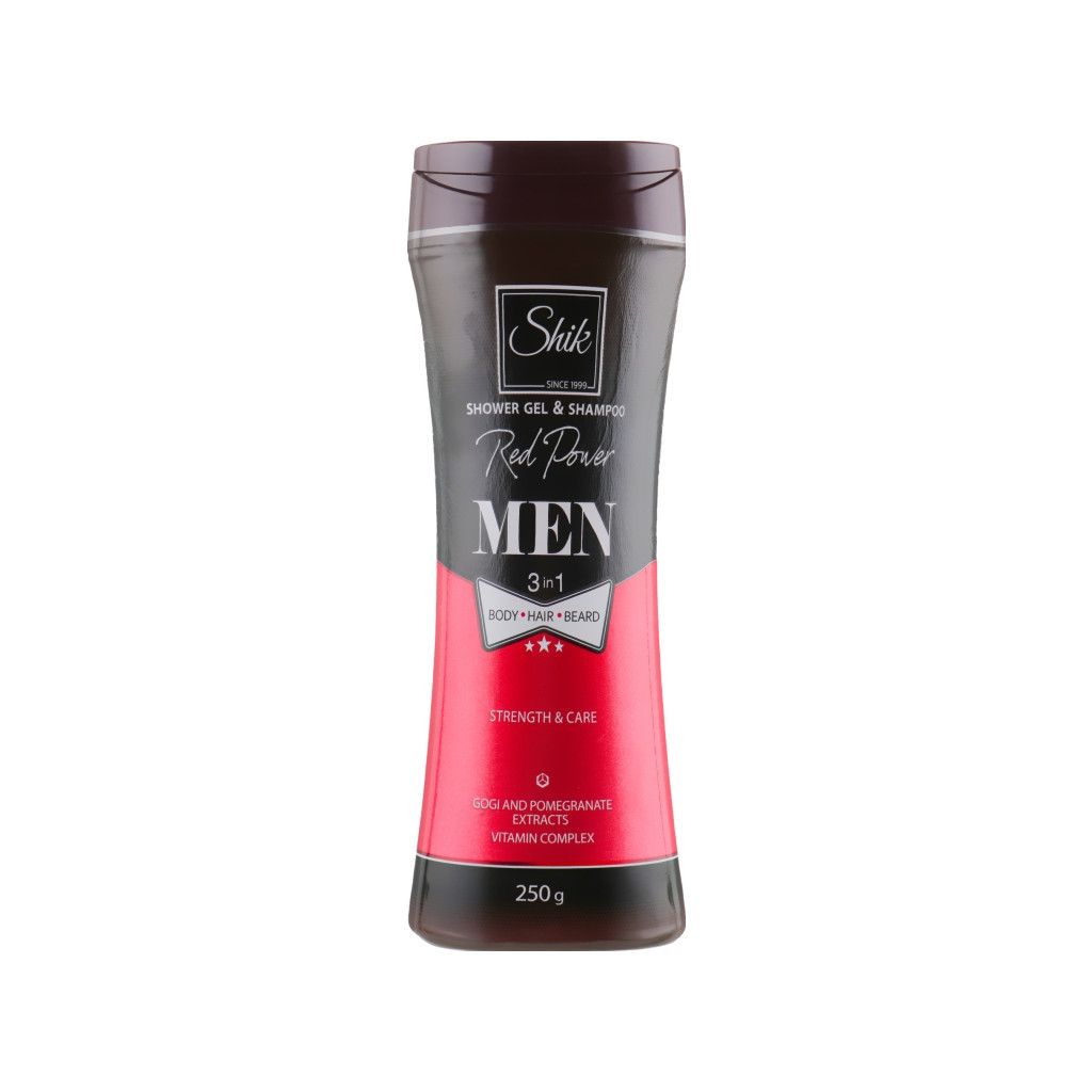 Гель для душу Shik 3 в 1 Men Red Рower 250 г (4820023369146) - зображення 1