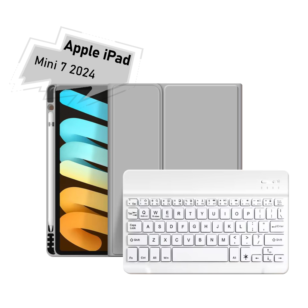 Чохол до планшета BeCover with keyboard Apple iPad Mini 7 2024 Gray (712994) - зображення 1