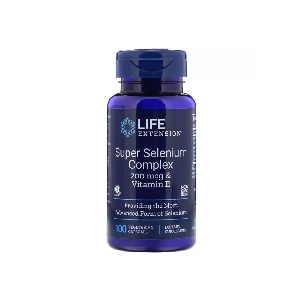 Мінерали Life Extension Супер Комплекс Селен, Super Selenium, 100 вегетаріанські кап (LEX-17781) - зображення 1