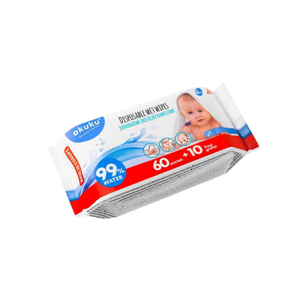 Дитячі вологі серветки Akuku 70 шт (A0031) - зображення 1