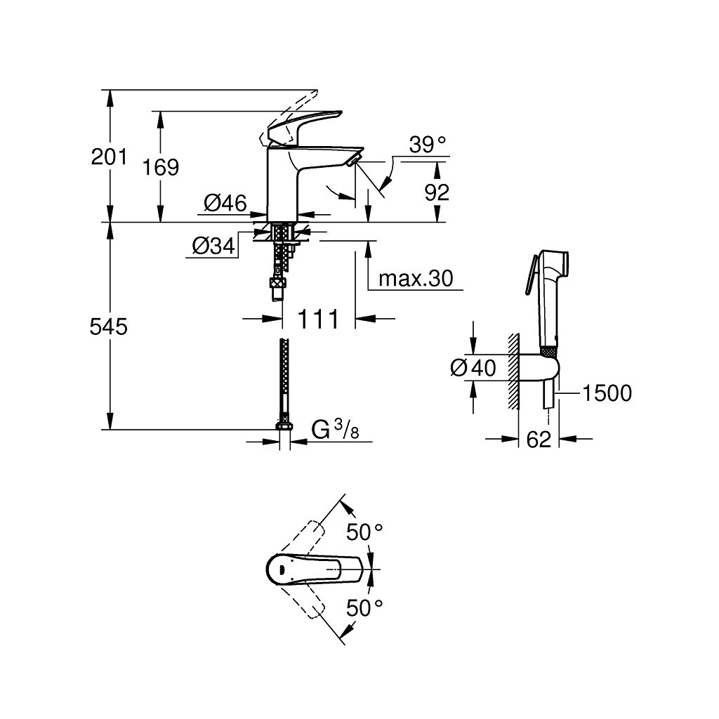 Змішувач Grohe Eurosmart (23124003) - зображення 4