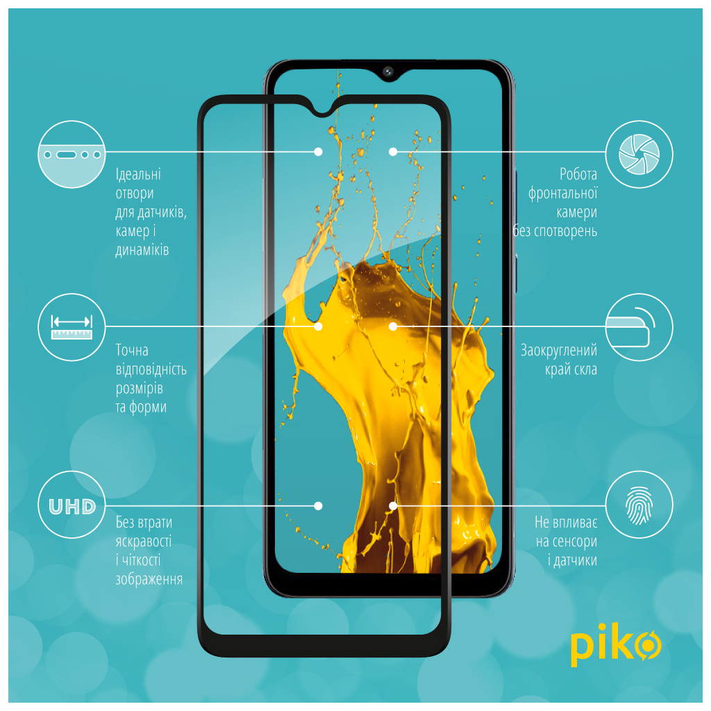 Скло захисне Piko Full Glue Xiaomi Poco C50 Black (1283126589676) - зображення 2