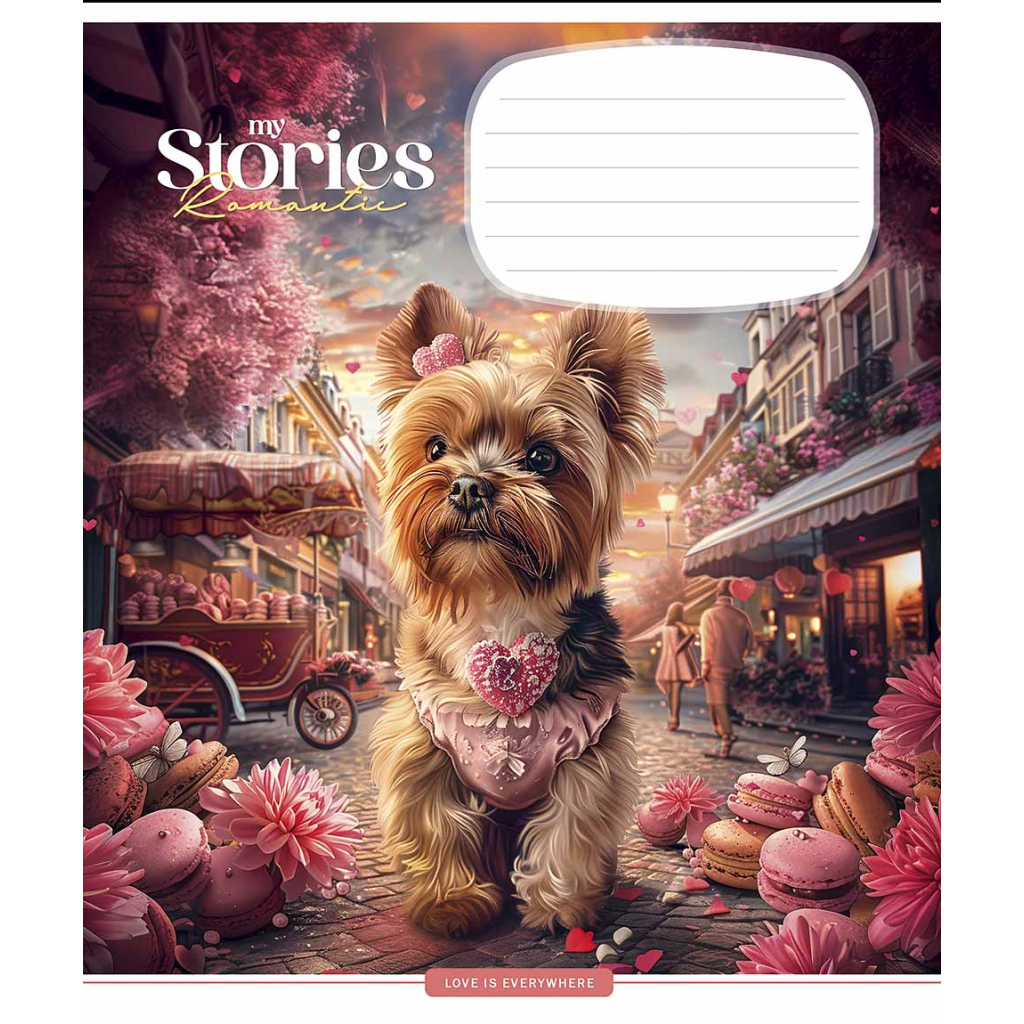 Зошит Школярик Romantic stories 12 аркушів коса лінія (012-3464C) - зображення 3