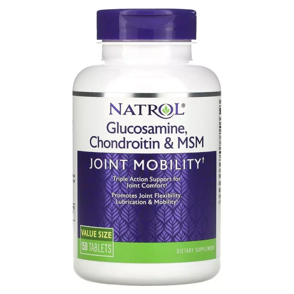 Вітамінно-мінеральний комплекс Natrol Глюкозамін, Хондроїтин та MSM, Glucosamine, Chondroitin & MSM, 150 таблеток (NTL-00224) - зображення 1