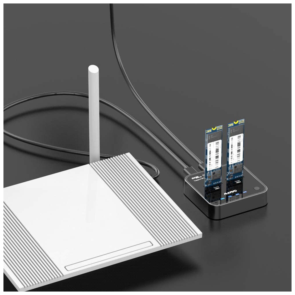 Док-станція для накопичувачів Maiwo 2*NVMe M.2 SSD Key M/B+M USB 3.1 Gen2 Type-C (K3016P) - зображення 5