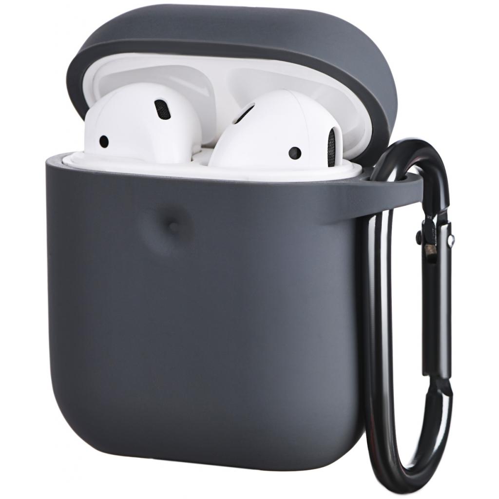 Чохол для навушників 2E для Apple AirPods Pure Color Silicone 3.0 мм Carbon Gray (2E-AIR-PODS-IBPCS-3-CGR) - зображення 2