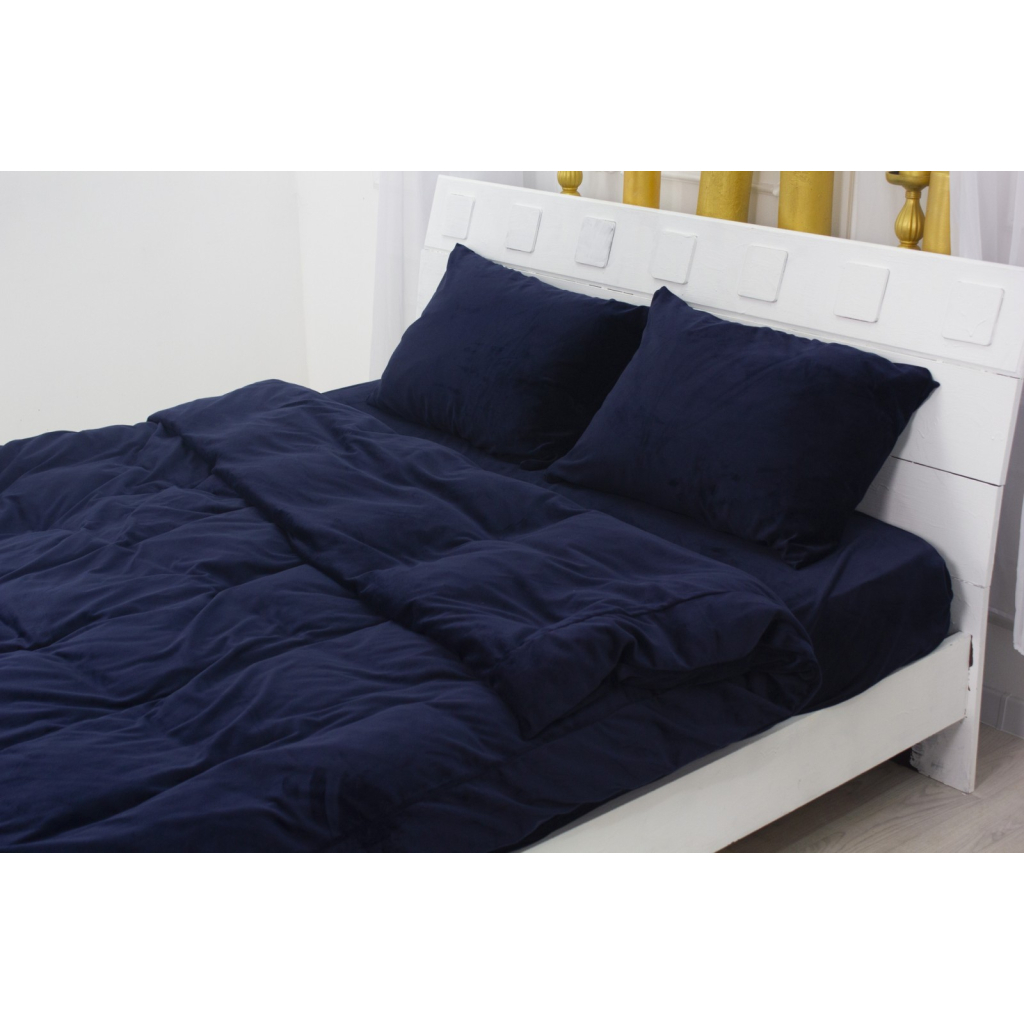 Постільна білизна MirSon Велюр Winter Frost 28-0006 Navy blue Velvet Односпальний (2200003998702) - зображення 2