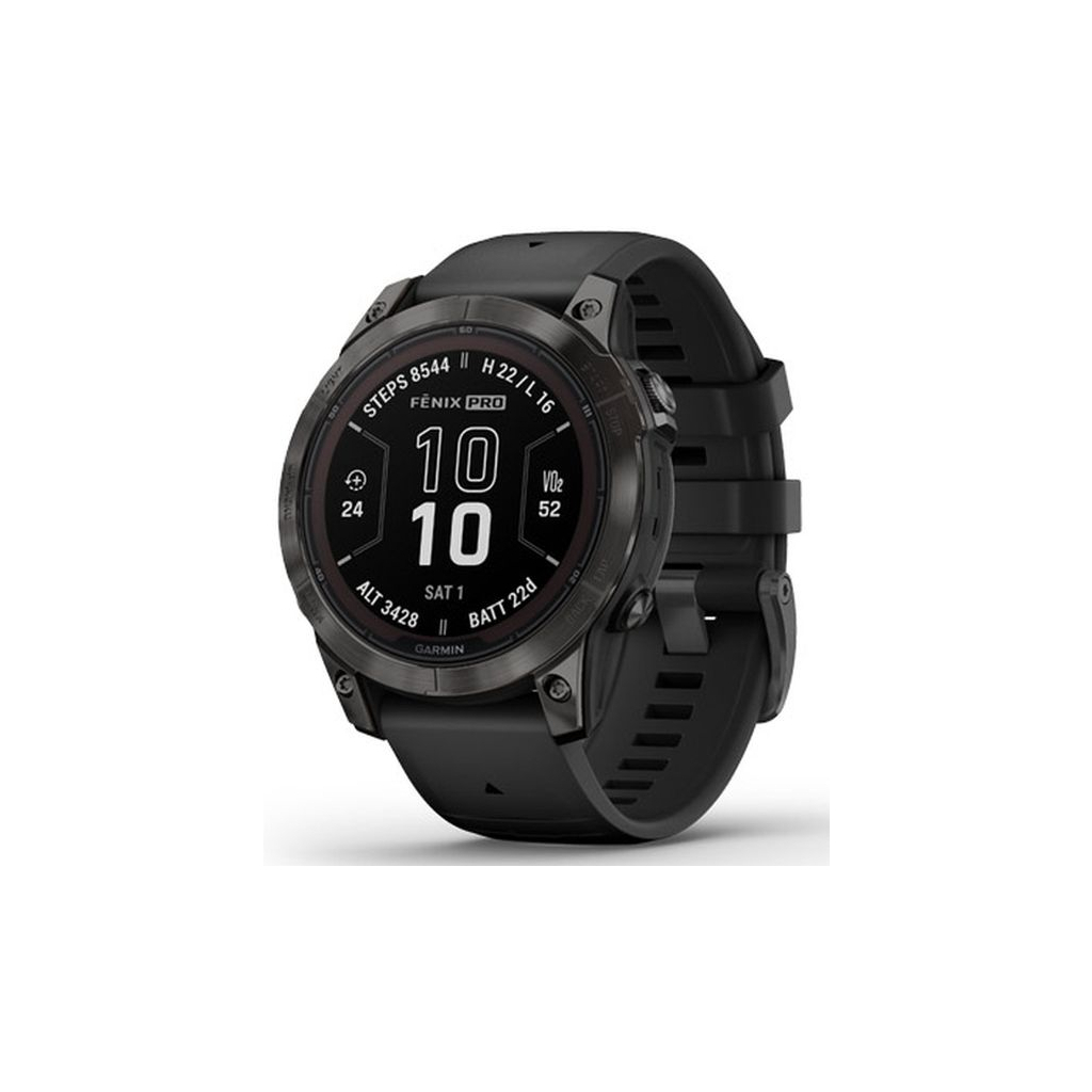 Смарт-годинник Garmin fenix 7 Pro Saph Solar, Crbn Gry DLC Ti w/ Black Band, GPS (010-02777-11) - зображення 1