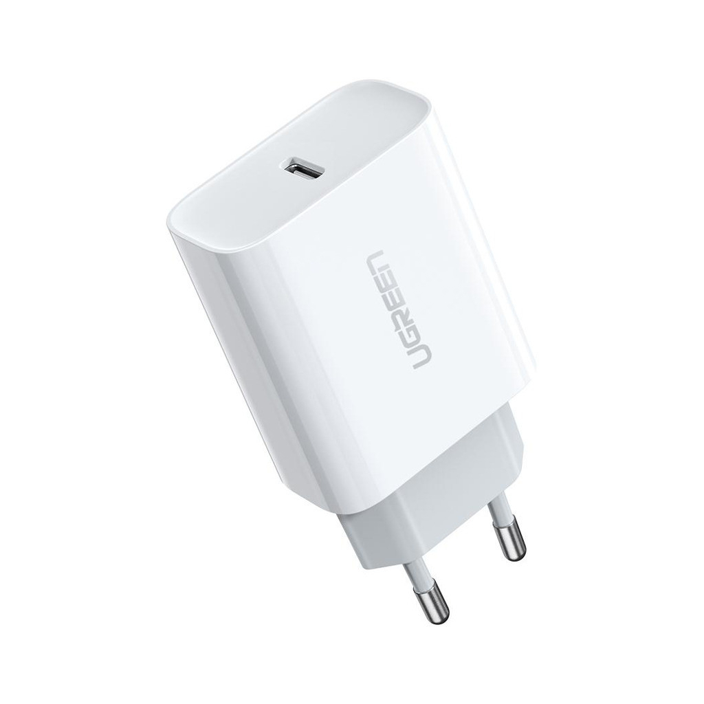 Зарядний пристрій Ugreen CD137 Type-C PD 20W Charger (White) (60450) - зображення 1
