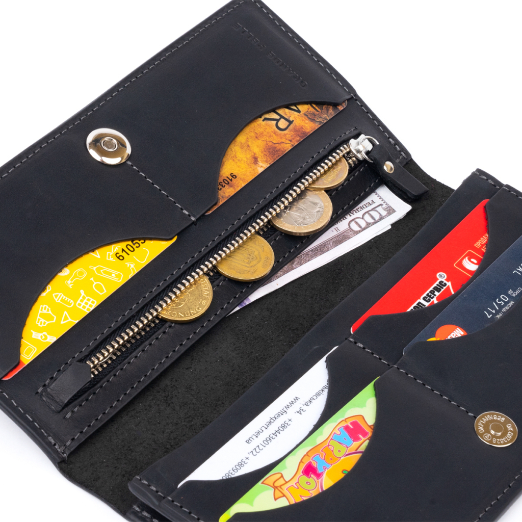 Гаманець Grande Pelle На магнітній кнопці Чорний (11313) - зображення 7