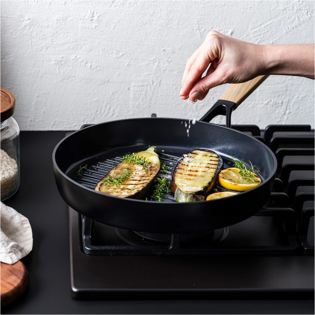 Сковорода GreenPan Eco Smartshape гриль 28 см світле дерево (CC006449-001) - зображення 4