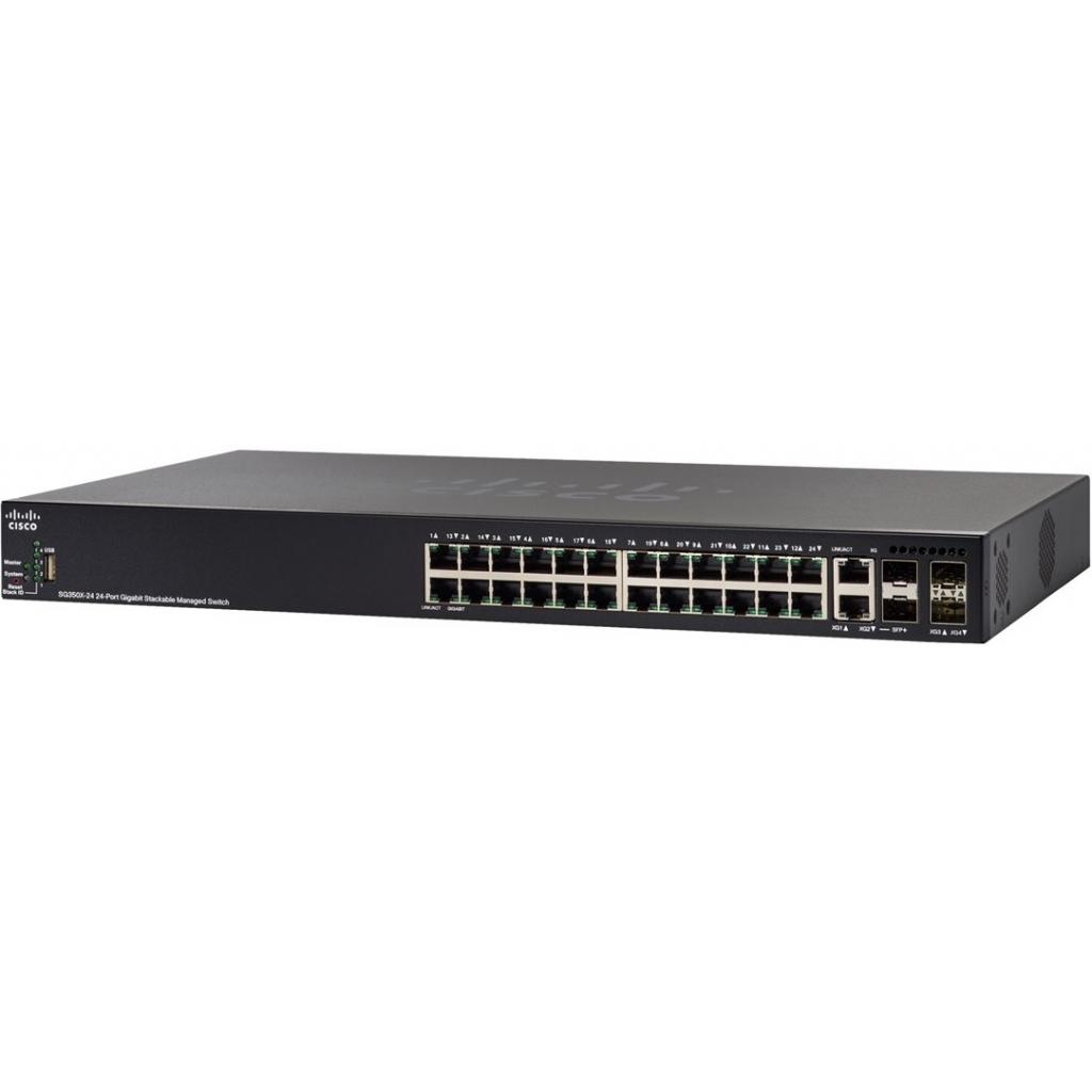 Комутатор мережевий Cisco SG350X-24MP-K9-EU - зображення 1