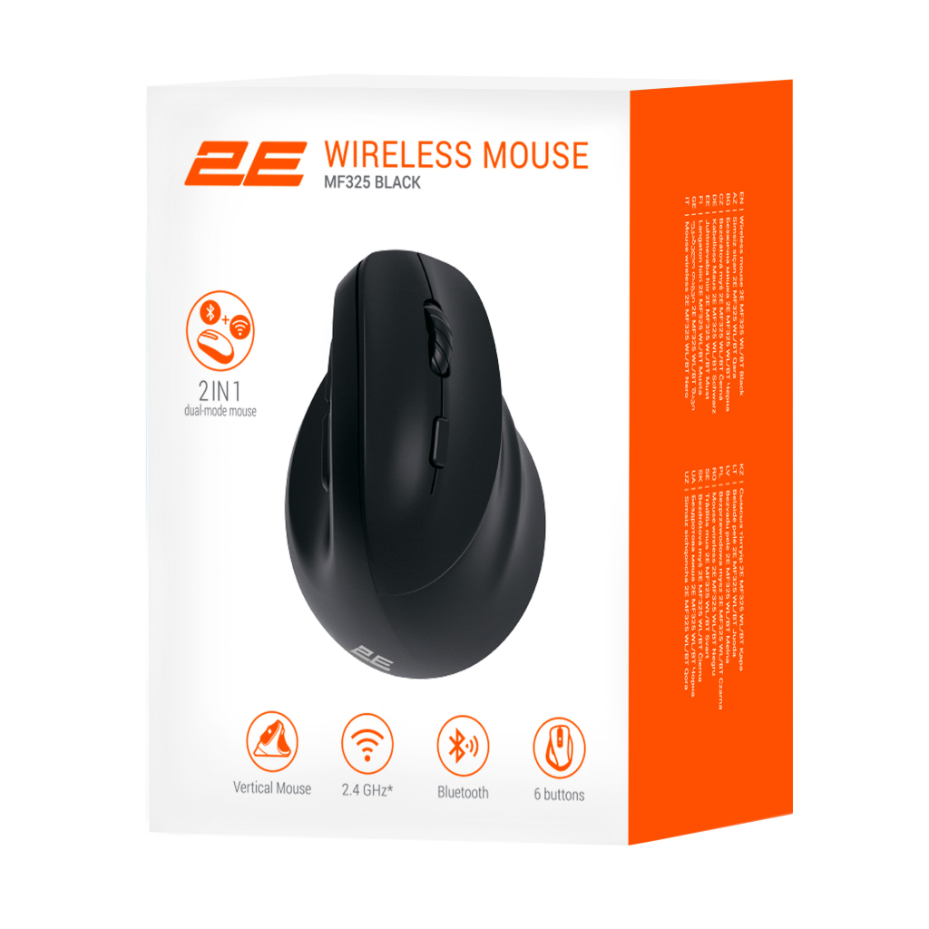 Мишка 2E MF325 Silent Wireless/Bluetooth Black (2E-MF325WBK) - зображення 9
