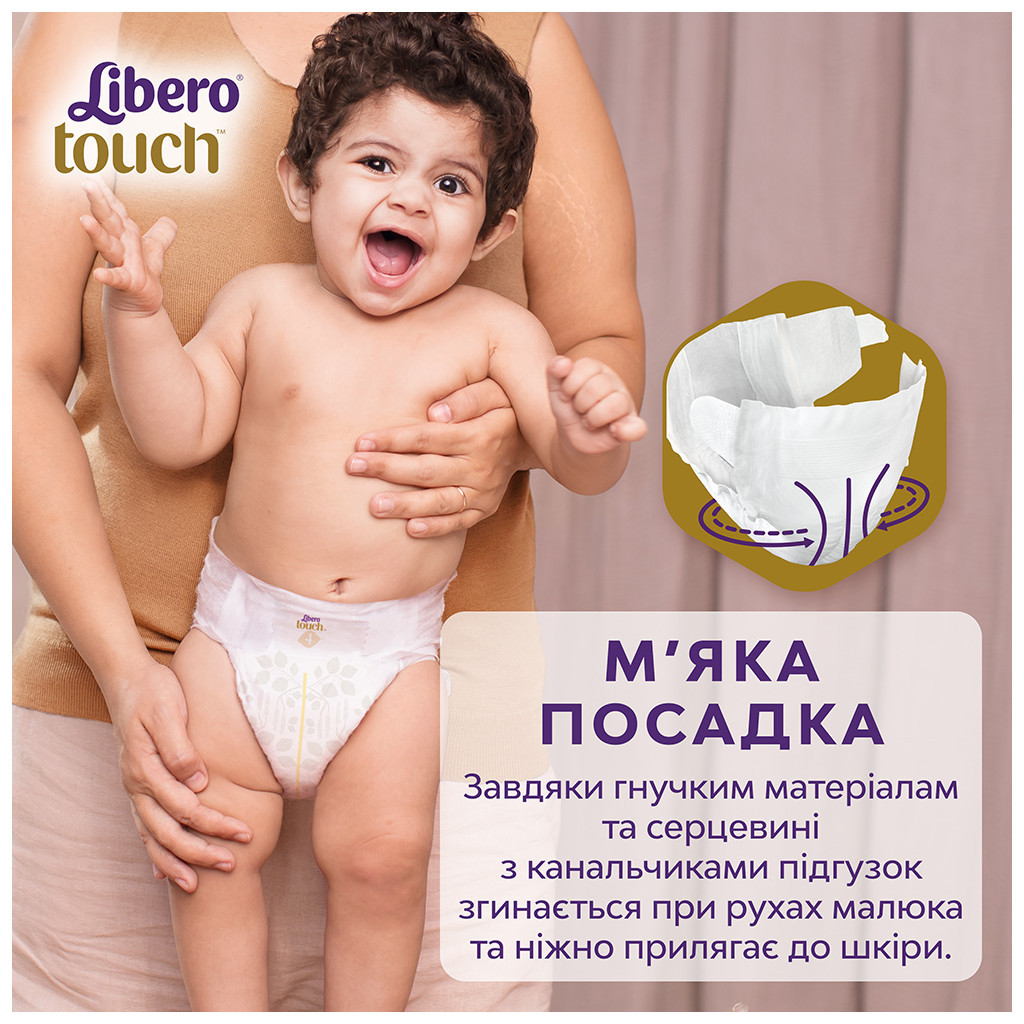 Підгузки Libero Touch Розмір 4 (7-11 кг) 44 шт (7322541750217) - зображення 5