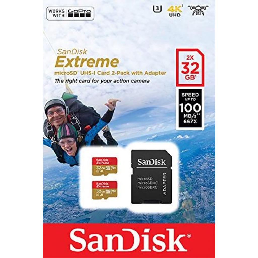 Карта пам'яті SanDisk 32GB microSD class 10 UHS-I U3 V30 A1 Extreme (SDSQXAF-032G-GN6AT) - зображення 3