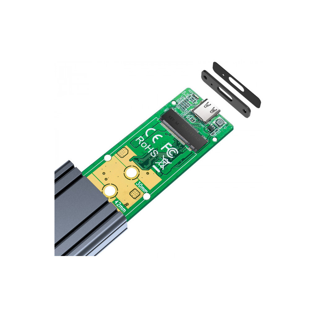 Кишеня зовнішня Maiwo M.2 SSD NVMe (PCIe) — USB 3.1 Type-C (K1686P space grey) - зображення 7