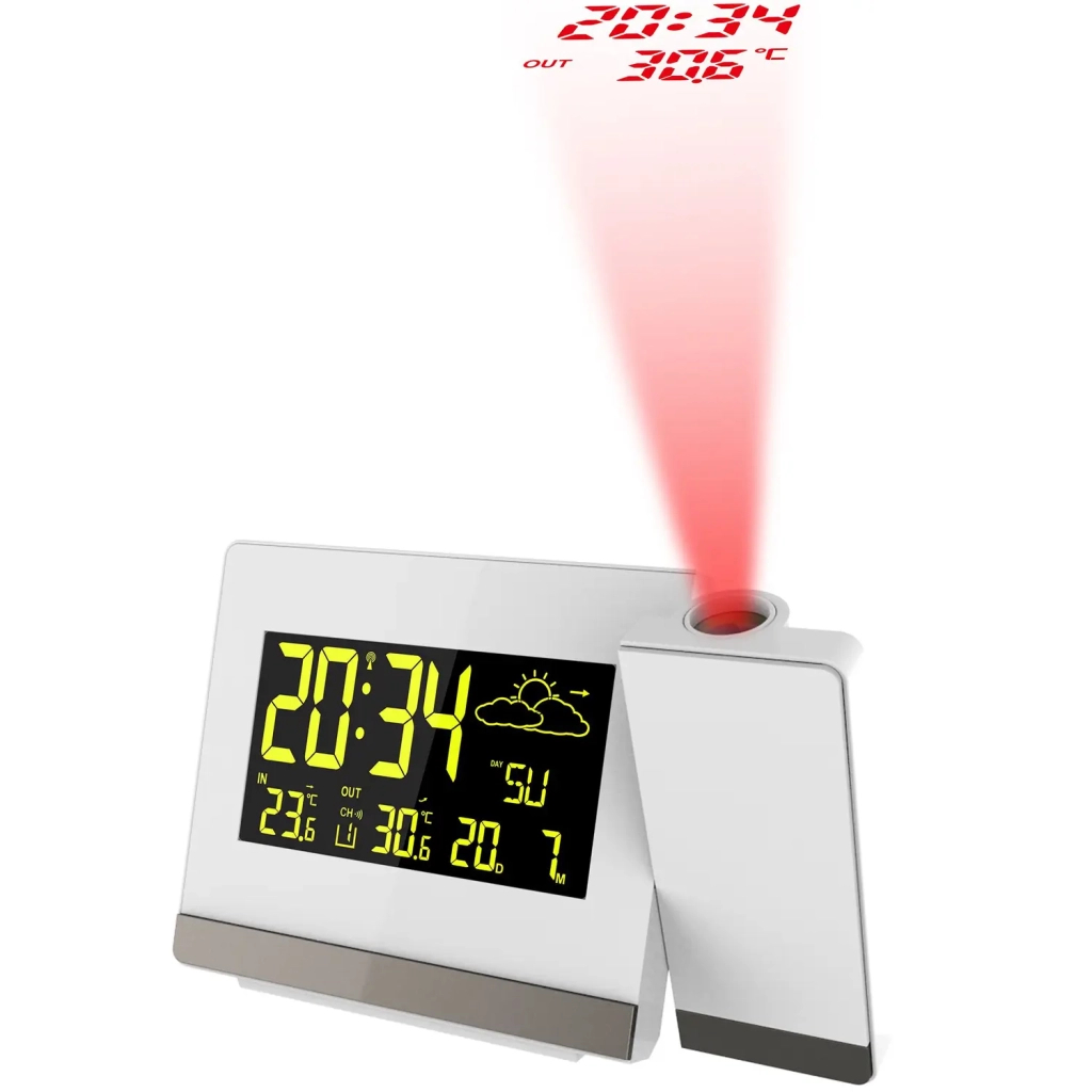 Настільний годинник Technoline WT549 проекційний White (DAS301195) - зображення 1